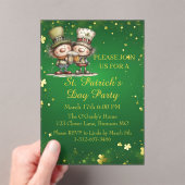 Cheerful St. Patrick’s Day Party Invitation  Acryl Uitnodigingen (Insitu (Draagbaar))
