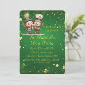 Cheerful St. Patrick’s Day Party Invitation Kaart (Staand voorkant)