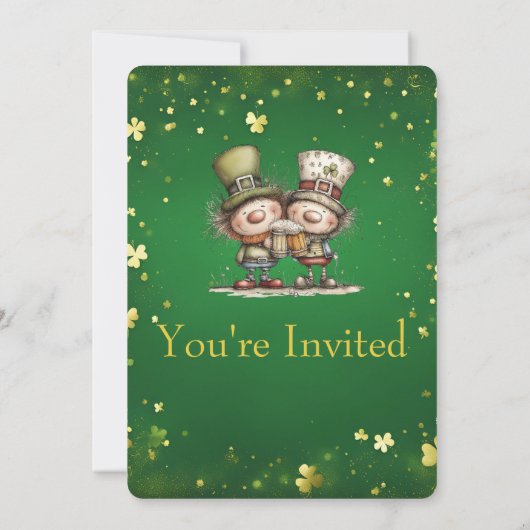 Cheerful St. Patrick’s Day Party Invitation  Kaart (Achterkant)