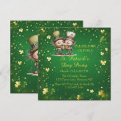 Cheerful St. Patrick’s Day Party Invitation  Kaart (Voorkant / Achterkant)