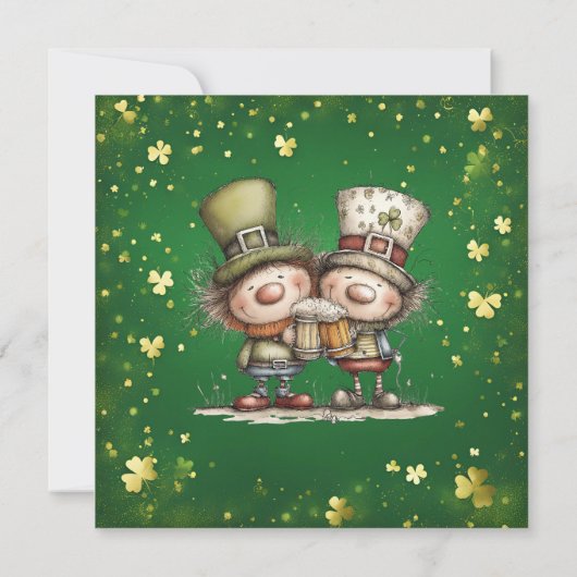 Cheerful St. Patrick’s Day Party Invitation  Kaart (Achterkant)