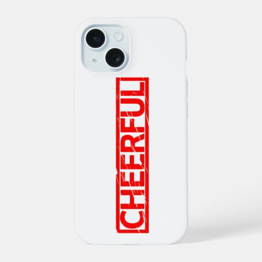 Cheerful Stamp iPhone 15 Case (Achterkant)