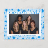 Cheerful Stars Blue Christmas Custom Business Feestdagenkaart (Voorkant)