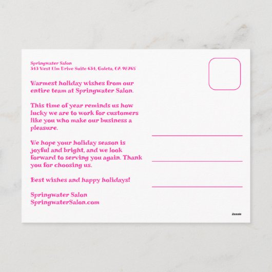 Cheerful Stars Pink Christmas Custom Business Feestdagenkaart (Achterkant)