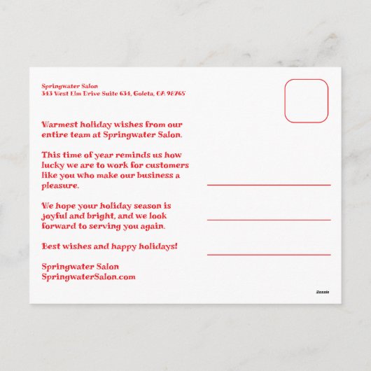 Cheerful Stars Pink Red Christmas Custom Business Feestdagenkaart (Achterkant)