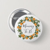 Cheerful Summer Citrus Botanical Oranje Tangerine Ronde Button 5,7 Cm (Voorkant /achterkant)