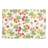 Cheerful Summer Floral Garden Pillowcase Kussensloop (Achterkant)