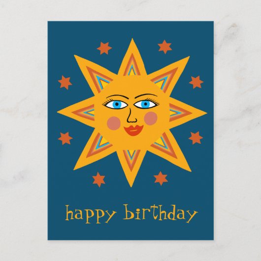 Cheerful Sun HAPPY BIRTHDAY CUSTOM Briefkaart (Voorkant)