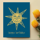 Cheerful Sun HAPPY BIRTHDAY CUSTOM Briefkaart<br><div class="desc">Voeg uw eigen tekst aan de voor en de rug toe,  of verander de kleuren. Kijk eens naar mijn winkel voor meer!</div>