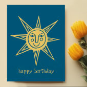 Cheerful Sun HAPPY BIRTHDAY CUSTOM Briefkaart