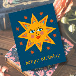 Cheerful Sun HAPPY BIRTHDAY CUSTOM Briefkaart<br><div class="desc">Voeg uw eigen tekst aan de voor en de rug toe,  of verander de kleuren. Kijk eens naar mijn winkel voor meer!</div>