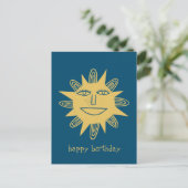 Cheerful Sun HAPPY BIRTHDAY CUSTOM Briefkaart (Staand voorkant)