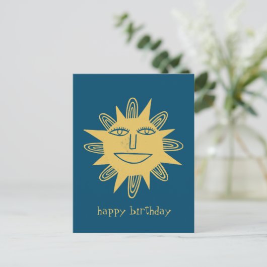 Cheerful Sun HAPPY BIRTHDAY CUSTOM Briefkaart (Staand voorkant)