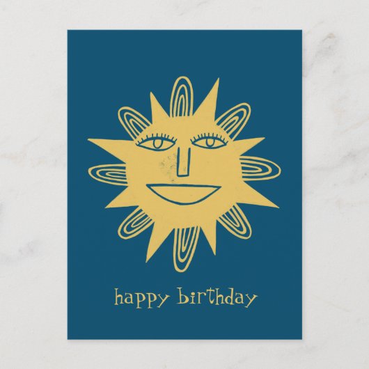 Cheerful Sun HAPPY BIRTHDAY CUSTOM Briefkaart (Voorkant)
