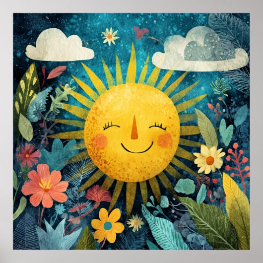 Cheerful Sun Overlooking Garden Poster (Voorkant)