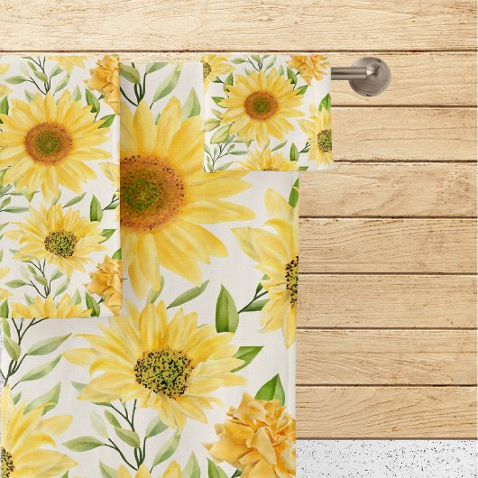 Cheerful Sunflower Bath Towel Set Bad Handdoek