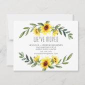 Cheerful Sunflower Moving Announement Kaart (Voorkant)