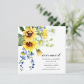 Cheerful Sunflower Moving Announement Kaart (Staand voorkant)