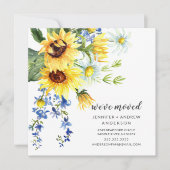 Cheerful Sunflower Moving Announement Kaart (Voorkant)