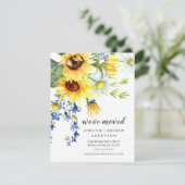 Cheerful Sunflower Moving Announement Kaart (Staand voorkant)