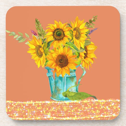 Cheerful Sunflower Onderzetters (Voorkant)