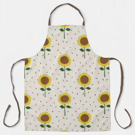 Cheerful Sunflower Pattern Apron | Original Hand-D Schort