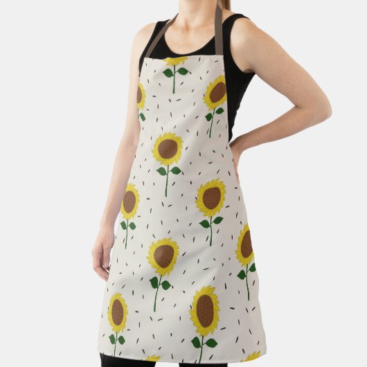Cheerful Sunflower Pattern Apron | Original Hand-D Schort (Insitu)