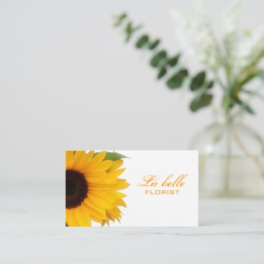 Cheerful Sunflower Visitekaartje (Staand voorkant)