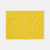 Cheerful Sunny Mustard Yellow Monogram Patroon Fleece Deken (Voorkant (Horizontaal))