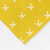 Cheerful Sunny Mustard Yellow Monogram Patroon Fleece Deken (Hoek)