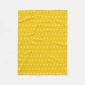 Cheerful Sunny Mustard Yellow Monogram Patroon Fleece Deken (Voorkant)