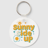 Cheerful "Sunny Side Up" with Egg and Sun Sleutelhanger (Achterkant)