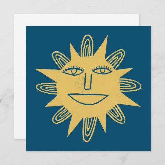 Cheerful Sunshine Smilling Face CUSTOMIZE IT-kaart (Voorkant / Achterkant)