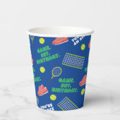 Cheerful Tennis Birthday Game Set For Kids Papieren Bekers (Achterkant)