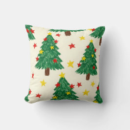 Cheerful Textured Christmas Star Repeating Design Kussen