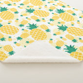 Cheerful Tropical Pineapples Sherpa Fleece Blanke Sherpa Deken (3/4)