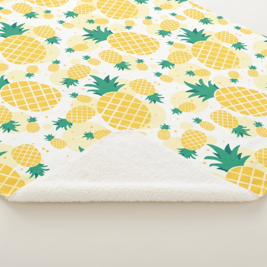 Cheerful Tropical Pineapples Sherpa Fleece Blanke Sherpa Deken (3/4)