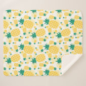 Cheerful Tropical Pineapples Sherpa Fleece Blanke Sherpa Deken (Voorkant (horizontaal))