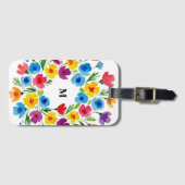 Cheerful Watercolor Florals Bagagelabel (Voorkant (horizontaal))
