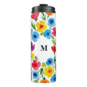 Cheerful Watercolor Florals Thermosbeker (Voorkant)