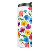 Cheerful Watercolor Florals Thermosbeker (Gedraaid links)