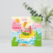 Cheerful Watermelon Hallo Summer Wenskaart (Staand voorkant)