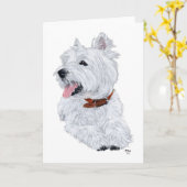 Cheerful West Highland White Terrier Kaart (Gele Bloem)