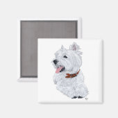 Cheerful West Highland White Terrier Magneet (Voorkant / Achterkant)