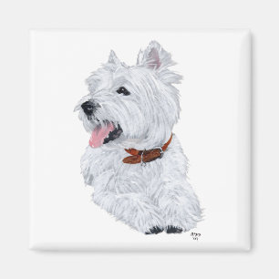 Cheerful West Highland White Terrier Magneet