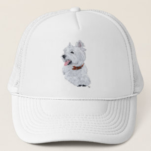 Cheerful West Highland White Terrier Trucker Pet