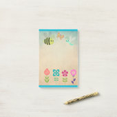 Cheerful Whimsical Collectie of Flowers and Bugs Post-it® Notes (Op bureau)