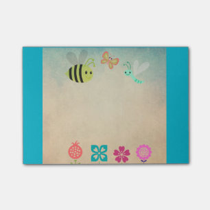Cheerful Whimsical Collectie of Flowers and Bugs Post-it® Notes
