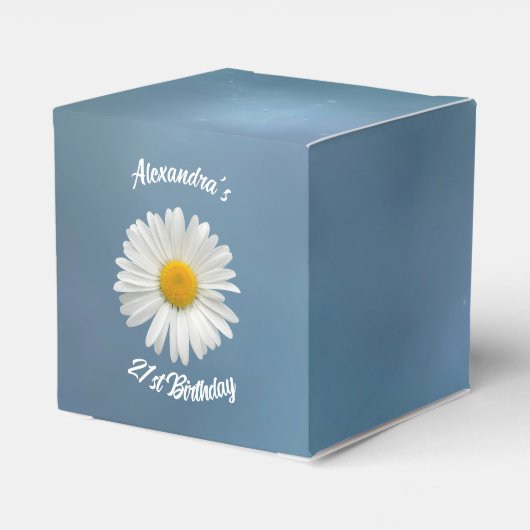 Cheerful White Daisy Bedankdoosjes (Achterkant)