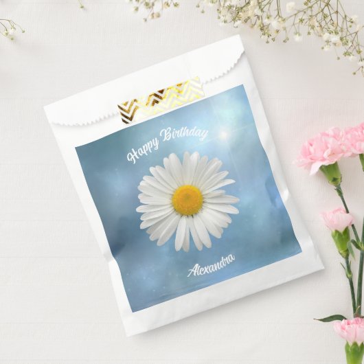 Cheerful White Daisy Bedankzakje (Gezegeld)